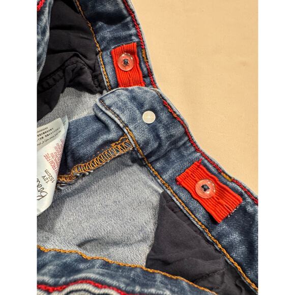 Boden Boys Straight Jeans 12Y Blue Denim Whiskered 5-Pockets 27" Inseam - Picture 6 of 8